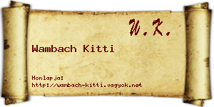 Wambach Kitti névjegykártya
